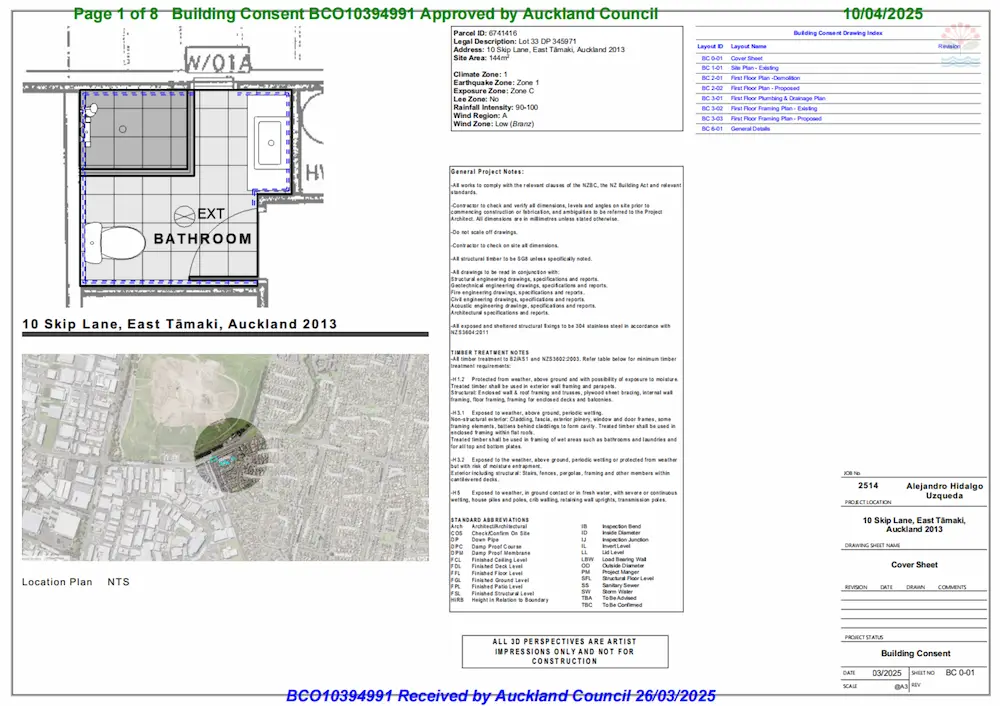 Approved building consent – East Tāmaki, Auckland